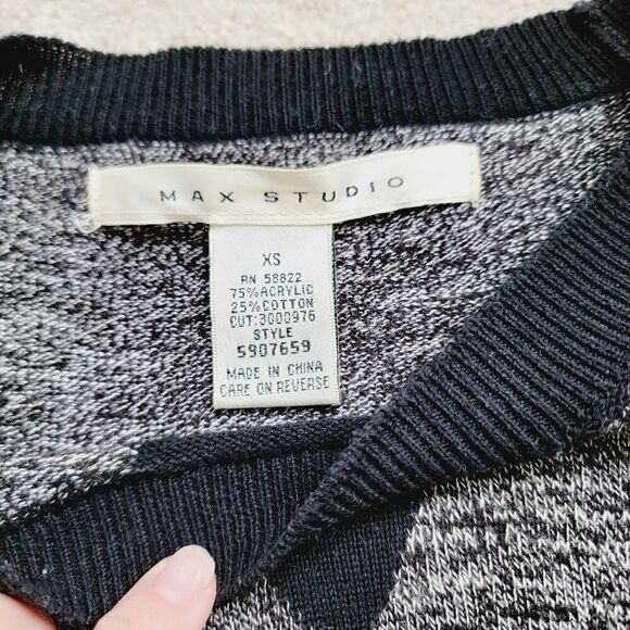 Max Studio Marled Gray Color Block Crewneck Sweater Dress Size XS - Picture 6 of 7